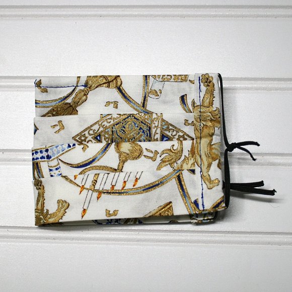 HANDMADE Cloth Gold Passover Face Mask Pocket - Picture 2 of 8